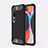 Silicone Matte Finish and Plastic Back Cover Case U01 for Xiaomi Mi 10 Black