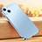 Silicone Matte Finish and Plastic Back Cover Case U02 for Apple iPhone 15 Plus Blue