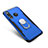 Silicone Matte Finish and Plastic Back Cover Case with Finger Ring Stand A01 for Huawei Nova 4 Blue