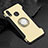 Silicone Matte Finish and Plastic Back Cover Case with Finger Ring Stand for Huawei Honor V10 Lite Gold