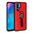 Silicone Matte Finish and Plastic Back Cover Case with Finger Ring Stand for Huawei P30 Pro New Edition Red