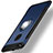 Silicone Matte Finish and Plastic Back Cover Case with Finger Ring Stand for Huawei P8 Lite (2017) Blue