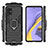 Silicone Matte Finish and Plastic Back Cover Case with Finger Ring Stand for Samsung Galaxy M40S