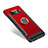 Silicone Matte Finish and Plastic Back Cover Case with Finger Ring Stand for Samsung Galaxy Note 8 Red