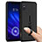 Silicone Matte Finish and Plastic Back Cover Case with Finger Ring Stand for Xiaomi Mi 8 Pro Global Version Black