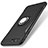 Silicone Matte Finish and Plastic Back Cover Case with Finger Ring Stand S01 for Apple iPhone 7 Plus Black