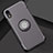 Silicone Matte Finish and Plastic Back Cover Case with Finger Ring Stand S01 for Apple iPhone XR