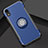 Silicone Matte Finish and Plastic Back Cover Case with Finger Ring Stand S01 for Apple iPhone XR