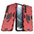 Silicone Matte Finish and Plastic Back Cover Case with Magnetic Finger Ring Stand A01 for Samsung Galaxy S21 5G