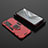 Silicone Matte Finish and Plastic Back Cover Case with Magnetic Finger Ring Stand for Huawei Honor V40 5G