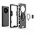 Silicone Matte Finish and Plastic Back Cover Case with Magnetic Finger Ring Stand for Huawei Mate 40E Pro 4G