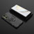 Silicone Matte Finish and Plastic Back Cover Case with Magnetic Finger Ring Stand for Huawei Nova 10 Black