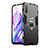 Silicone Matte Finish and Plastic Back Cover Case with Magnetic Finger Ring Stand for Huawei P Smart Pro (2019)