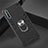 Silicone Matte Finish and Plastic Back Cover Case with Magnetic Finger Ring Stand for Huawei P smart S Black