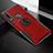 Silicone Matte Finish and Plastic Back Cover Case with Magnetic Finger Ring Stand for Huawei P Smart Z Red