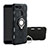 Silicone Matte Finish and Plastic Back Cover Case with Magnetic Finger Ring Stand for Huawei Y6 Prime (2018) Black