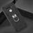 Silicone Matte Finish and Plastic Back Cover Case with Magnetic Finger Ring Stand for LG K51 Black