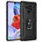 Silicone Matte Finish and Plastic Back Cover Case with Magnetic Finger Ring Stand for LG Stylo 6