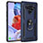 Silicone Matte Finish and Plastic Back Cover Case with Magnetic Finger Ring Stand for LG Stylo 6