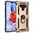 Silicone Matte Finish and Plastic Back Cover Case with Magnetic Finger Ring Stand for LG Stylo 6