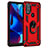 Silicone Matte Finish and Plastic Back Cover Case with Magnetic Finger Ring Stand for Motorola Moto G Play (2023)