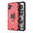 Silicone Matte Finish and Plastic Back Cover Case with Magnetic Finger Ring Stand for Nothing Phone 2