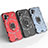 Silicone Matte Finish and Plastic Back Cover Case with Magnetic Finger Ring Stand for Nothing Phone 2