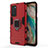 Silicone Matte Finish and Plastic Back Cover Case with Magnetic Finger Ring Stand for OnePlus 9 Pro 5G