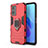 Silicone Matte Finish and Plastic Back Cover Case with Magnetic Finger Ring Stand for Realme 9i 4G