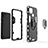 Silicone Matte Finish and Plastic Back Cover Case with Magnetic Finger Ring Stand for Realme C21