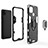 Silicone Matte Finish and Plastic Back Cover Case with Magnetic Finger Ring Stand for Realme C21Y