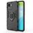 Silicone Matte Finish and Plastic Back Cover Case with Magnetic Finger Ring Stand for Realme C30s