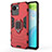 Silicone Matte Finish and Plastic Back Cover Case with Magnetic Finger Ring Stand for Realme C30s