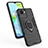 Silicone Matte Finish and Plastic Back Cover Case with Magnetic Finger Ring Stand for Realme C30s