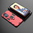 Silicone Matte Finish and Plastic Back Cover Case with Magnetic Finger Ring Stand for Realme C55