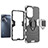 Silicone Matte Finish and Plastic Back Cover Case with Magnetic Finger Ring Stand for Realme C55