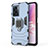 Silicone Matte Finish and Plastic Back Cover Case with Magnetic Finger Ring Stand for Realme Narzo 50 5G