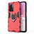 Silicone Matte Finish and Plastic Back Cover Case with Magnetic Finger Ring Stand for Realme V23 5G