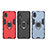 Silicone Matte Finish and Plastic Back Cover Case with Magnetic Finger Ring Stand for Samsung Galaxy A03 Core