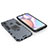 Silicone Matte Finish and Plastic Back Cover Case with Magnetic Finger Ring Stand for Samsung Galaxy A10s Blue
