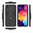 Silicone Matte Finish and Plastic Back Cover Case with Magnetic Finger Ring Stand for Samsung Galaxy A20