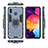 Silicone Matte Finish and Plastic Back Cover Case with Magnetic Finger Ring Stand for Samsung Galaxy A20