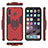 Silicone Matte Finish and Plastic Back Cover Case with Magnetic Finger Ring Stand for Samsung Galaxy A40s