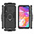 Silicone Matte Finish and Plastic Back Cover Case with Magnetic Finger Ring Stand for Samsung Galaxy A70E