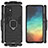 Silicone Matte Finish and Plastic Back Cover Case with Magnetic Finger Ring Stand for Samsung Galaxy A82 5G