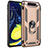 Silicone Matte Finish and Plastic Back Cover Case with Magnetic Finger Ring Stand for Samsung Galaxy A90 4G