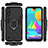 Silicone Matte Finish and Plastic Back Cover Case with Magnetic Finger Ring Stand for Samsung Galaxy M01