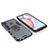 Silicone Matte Finish and Plastic Back Cover Case with Magnetic Finger Ring Stand for Samsung Galaxy M01s