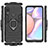 Silicone Matte Finish and Plastic Back Cover Case with Magnetic Finger Ring Stand for Samsung Galaxy M01s