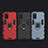 Silicone Matte Finish and Plastic Back Cover Case with Magnetic Finger Ring Stand for Samsung Galaxy M02s